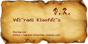 Váradi Kleofás névjegykártya