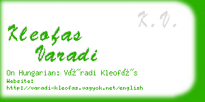 kleofas varadi business card